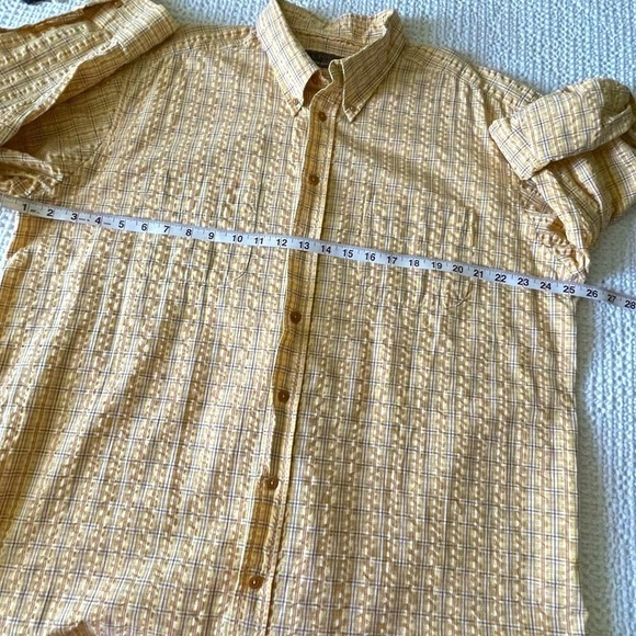 J.L. Powell Plaid Button Down Shirt Men’s XL Long Sleeve Cotton In Yellow - Picture 9 of 10